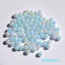 Beads만들기 DIY 재료 쥬얼리 액세서리 8MM 멀티 컬러 도금 아크릴 ABS 진주 비즈 모조 쉘 스페이서 팔찌 제작 부서 100 개, [01] 8mm, [03] 하늘색