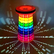 LED 자바라 의자 휴대용 접이식 높이조절 캠핑 스툴 조명 무드등 아코디언 폴딩 체어 낚시 간이 대기 레인보우 놀이동산 놀이공원, LED레인보우핑크