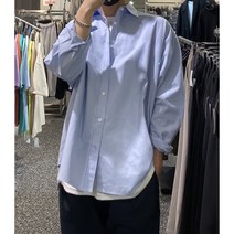 파스텔톤 오버 무지 포켓셔츠
