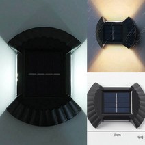 LED 물결 태양광 벽부등 4P세트(백색) 인테리어조명등 아파트현관센서등