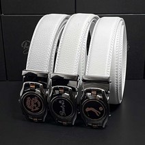 브라운 화이트 가죽 자동 벨트 허리띠 버클 남자 남성 골프 취업 선물