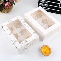 투명창 머핀 상자 컵케이크 타르트 (10P), T-대리석 6구, 1개