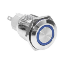 문라이트LED 원형 크롬 푸쉬온 스위치 ver 2 커넥터포함 블루, 4개