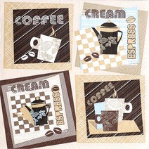 파스텔크래프트 Daisy 냅킨아트 SDOG015401 Graphic Coffee Squares 냅킨20매 33x33cm 2021, 20매입, 혼합색상