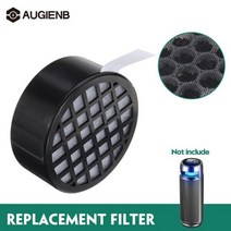 휴대용 차량용 공기청정기 미세먼지제거 AUGIENB HEPA USB 자동차 공기 청정기 PM2.5 연기 냄새 알레르기 용 음이온 LED 라이트 룸 포함, only Filter