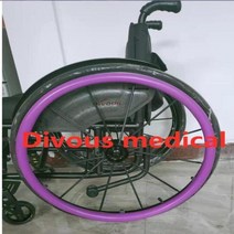 노인전동차 전동휠체어 장애인 전동차 24 인치 스포츠 휠체어 보호 링, Purple