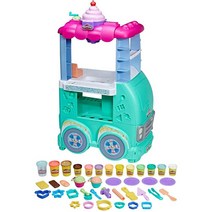 Play-Doh Kitchen Creations 얼티밋 아이스크림 트럭 장난감 놀이 세트 아동용 푸드 트럭 장난감 액세서리 27개 캔 12개 만 3세 여아 및 남아용 유치원, Sweet Snacks Food Truck