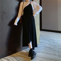 코스토프 원 숄터 노 슬리브 멀티 랩 스타일 롱 원피스