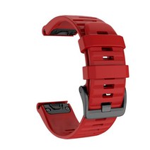 저스트파 Garmin Fenix 5X 6 6X 7 7X Mk1 Mk2/접근 S60 S62 스마트 시계 밴드 퀵 릴리스 손목 벨트용 26 22MM 실리콘 스트랩, [02] Approach S60 S62, [08] 빨간