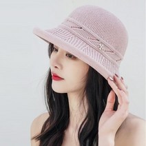 그린코코 여름 니트 벙거지 모자 중년 여성 챙모자