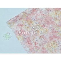 30수 마 혼방 더블 프린트 주름 번아웃 플라워 원단 FJ-055