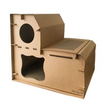 딩동펫 고양이 다락방 스크래쳐 하우스형, 1개