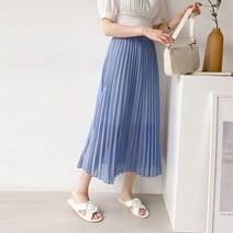 멋쭈 살랑 쉬폰 주름 롱스커트 (5color)