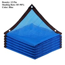 차양막 타프 햇빛가리개 파라솔 블랙 그린 블루 자외선 방지 HDPE 6 12 핀 차양 그물 정원 다육 식물 음영 야외 수영장 커버 태양 그늘, Blue 12 Pin