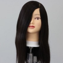 찰랑머리 5+1 인모 40% 18인치 연습용통가발 연습용통가발/커트용, 1개, 블랙