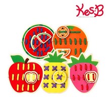 유아소근육장난감 실꿰기 과일 실꿰기교구 소근육운동