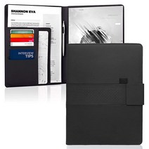 Padfolio Resume 포트폴리오 폴더 인터뷰 포트폴리오 비즈니스 포트폴리오 포트폴리오 오거나이저 리갈 패드 폴더 포함 - 남성/여성용 인터뷰 폴더 블랙, Black