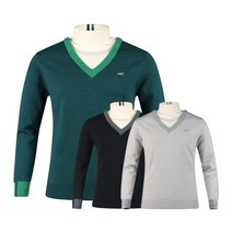 럭스골프 남성 모크넥 레이어드 긴팔 골프니트 LB3A417