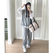 유니크 후드조끼세트 트레이닝세트 여성 츄리닝 홈웨어 운동복 (3color)