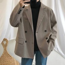 남자 체크 블레이저 글렌체크 겨울 체크자켓 남성 정장 스타일 유 캐주얼 격자 무늬 정장 재킷 잘 생긴 느슨한 더블 브레스트 싱글 웨스트 영국 스타일