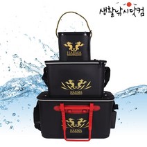 크릴백 3종세트 밑밥통 살림망 키퍼바칸 낚시두레박 (상세설명참조), 레드