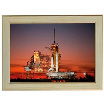 Q430-5/우주왕복선사진액자 A4 벽걸이액자 포토액자 우주선사진 벽장식 풍경화 풍경사진 풍경화그림, 우주왕복선사진액자