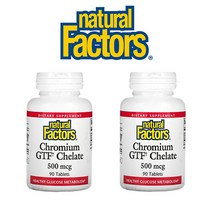 네추럴팩터스 Chromium 크로뮴 GTF Chelate 킬레이트 500mg 함유 90정 2팩