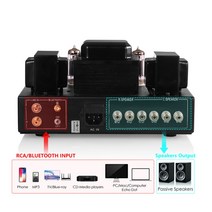 블루투스앰프 리시버 모듈 douk 오디오 hifi 6p1 진공관 5.0 스테레오 수신기 밸브 푸시 풀 파워 홈 스피커 10w + 10w, 씨엔, 블루투스 입력으로