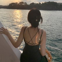 백리스 무드롱원피스 셀프웨딩 비치드레스 쉬폰 뷔스티에 뒤포인트 휴양지룩