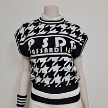 [파사디] 여성 스카시 조끼 숏기장 망 니트 베스트입니다 (코디된 이너는 별매) 블랙 P23SKV344MBK