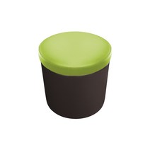 대성쇼파 인조가죽(레자) 투톤 원형 1인용 스툴(수납형 아님), 350사이즈-라이트그린+진한초코