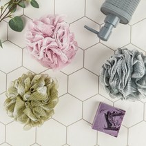 보냄 무지 샤워볼 50g, 1개, 핑크