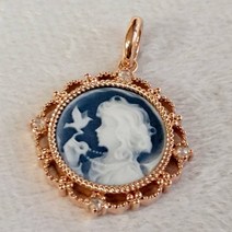 까메오 펜던트(14k 3.5g 다이아세팅 JC)