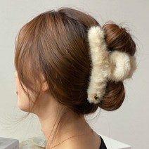 키메라제이 하트참밍크 에코퍼 빅사이즈 꼬임 올림머리 헤어 집게핀 6color