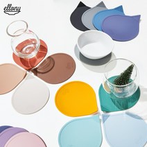 엘로니파파 워터드롭 핸들 실리콘 컵받침 티코스터, 베이지, 02)워터드롭