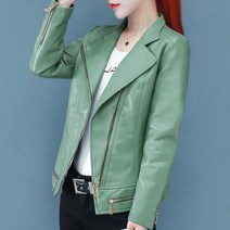 에버유어스 여성 가죽자켓 데일리 라이더자켓 그린 베이지 5082