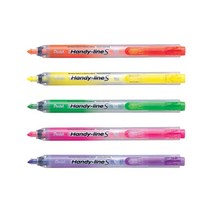 펜텔 노크식 형광펜 핸디라인S 단색 1자루 냄새없는펜, 라이트그린