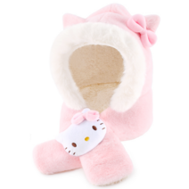 헬로키티 털목도리 모자 일체형 키티모자 귀마개 귀보호 따뜻한 귀여운 핑크 어린이선물