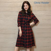 체크 롱 원피스_OH0FOP201