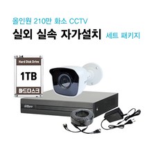 싸드 210만 화소 올인원 실내외 적외선 카메라 실속 자가설치 CCTV 세트 패키지, 실외 카메라 1대 자가설치 패키지(케이블 길이 30M)