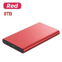 100 고속 휴대용 ssd 2tb 1tb 외장 하드 드 대용량 저장 USB 3 0 인터페이스 노트북 컴퓨터 노트북, 8TB 레드
