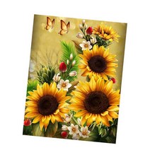 MJS 보석십자수 50 x 40 cm 캔버스형 세트 DIY MH6, F04 - 금빛해바라기랑 나비, 1세트