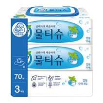 스카트)물티슈(70매X3입) 위생용품 여성용품 생리대 물티슈 화장지
