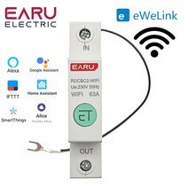 회로차단기 1P 딘 레일 와이파이 스마트 에너지 미터 전력 소비 kWh 회로 차단기 시간 타이머 스위치 릴레, 01 1P_08 63A