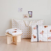 포몽드 방수 어린이집 낮잠이불 가방, 낮잠이불가방 M, 01체크베이지