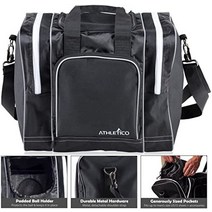 싱글 볼용 Athletico 볼링 가방 - 패딩 처리된 볼 홀더가 있는 싱글 볼 토트백 - 남성 사이즈 14까지 볼링화 한 켤레에 적합, Blue