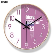 DFMEI 괘종시계 거실시계 심플 시계 괘종시계 무음소초 석영시계, 【초무음-블루심벨】8201-B골드프레임, 14인치