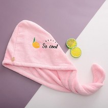 머리 말리기 건조 타올 수건 캡 말리기 건조 Giantex 여성 욕실 마이크로 화이버, 25x65cm, 협력사, 레몬 핑크