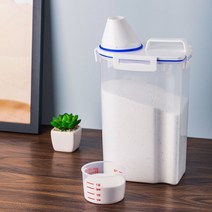 분말세제 새탁가루비투 분말형 플라스틱 보관통, Beige 1.7L 업그레이드 4 버클