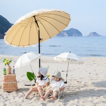 아싸라봉 유아 키즈 캠핑 의자 피크닉 감성 체어 테슬 파라솔, 감성체어 + 테슬파라솔 세트